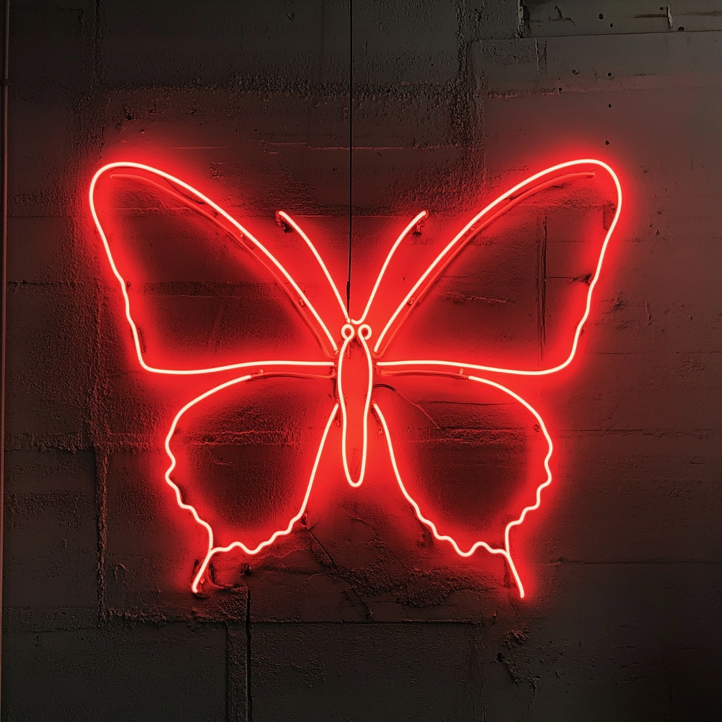 Butterfly - Red Neon Sign, 24 Inches