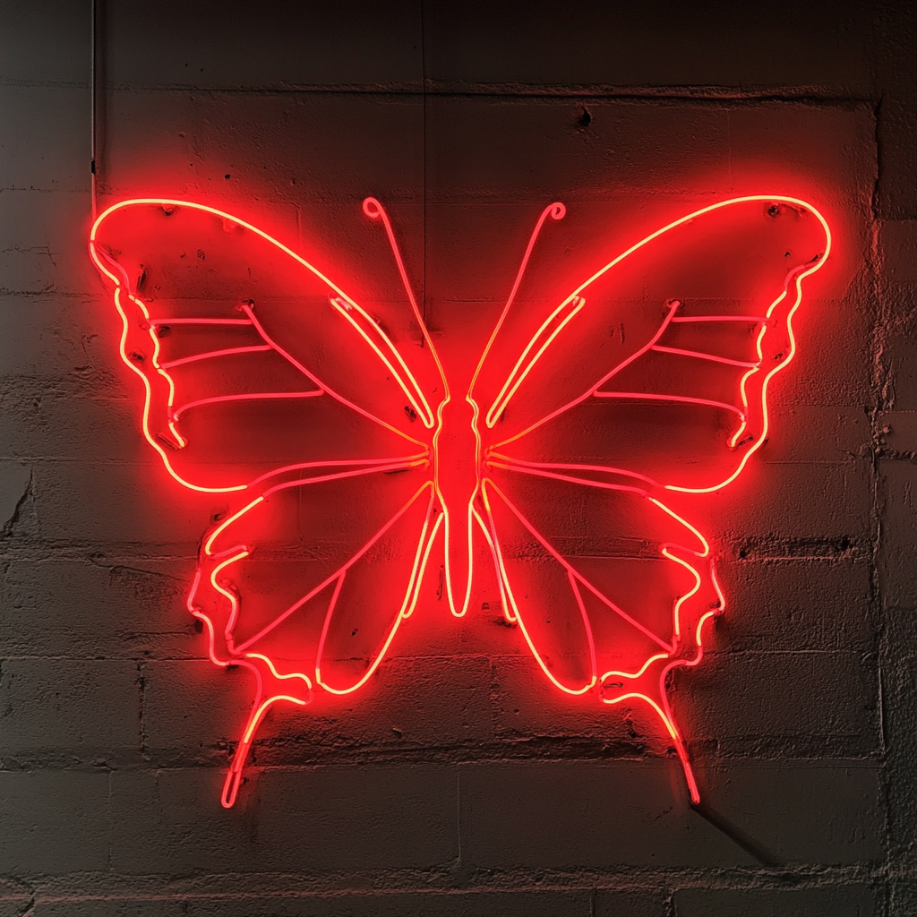 Butterfly - Red Neon Sign, 18 Inches