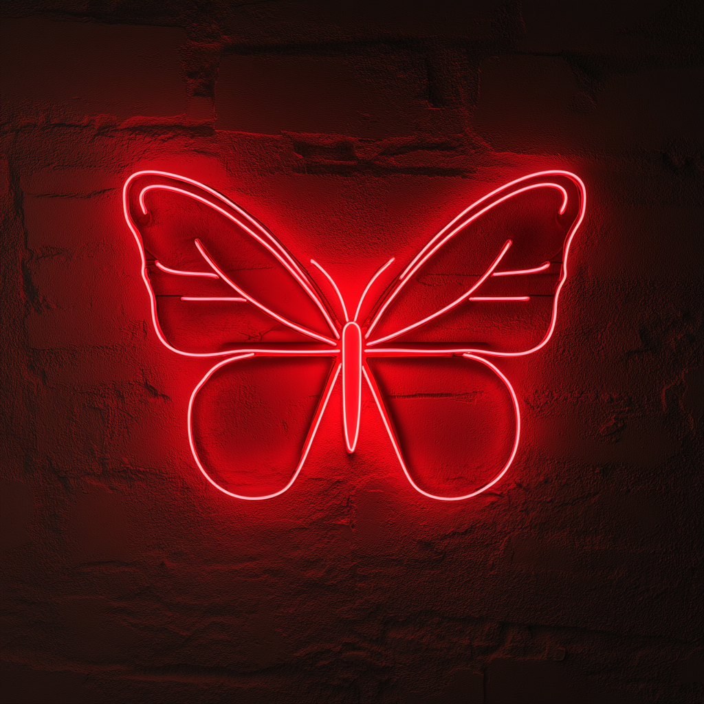 Butterfly - Red Neon Sign, 24 Inches