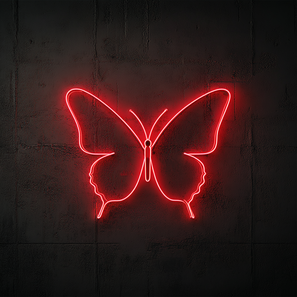 Butterfly - Red Neon Sign, 24 Inches