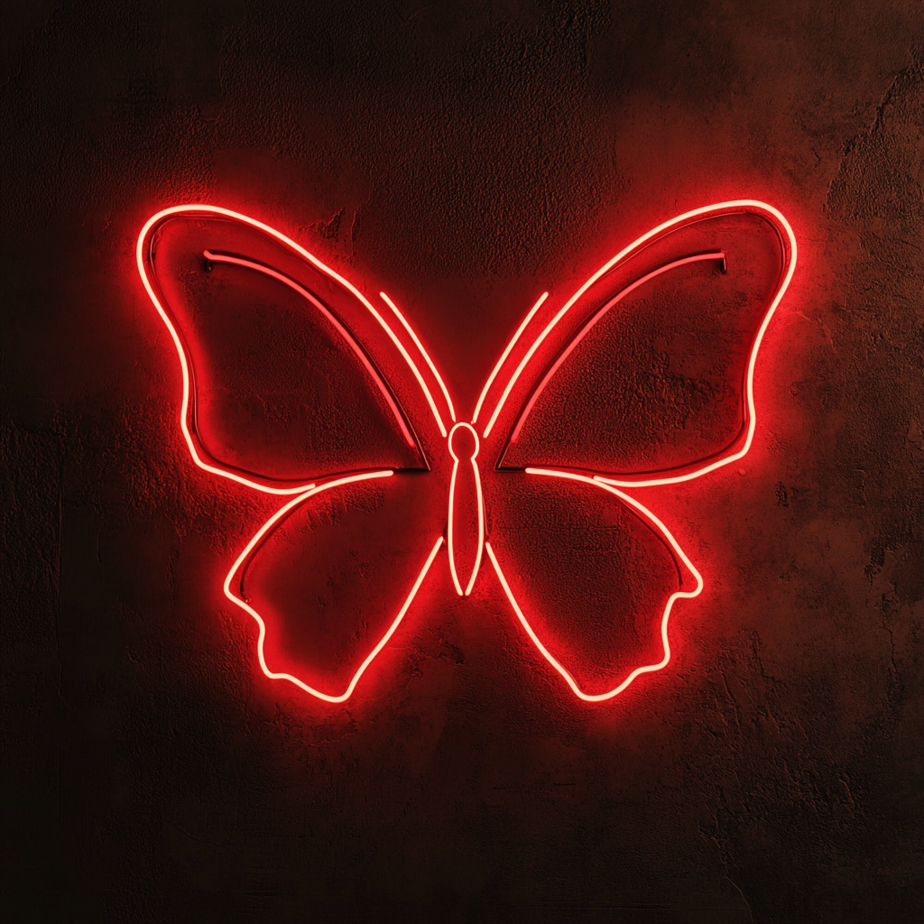 Butterfly Wings - Red Neon Sign, 18 Inches