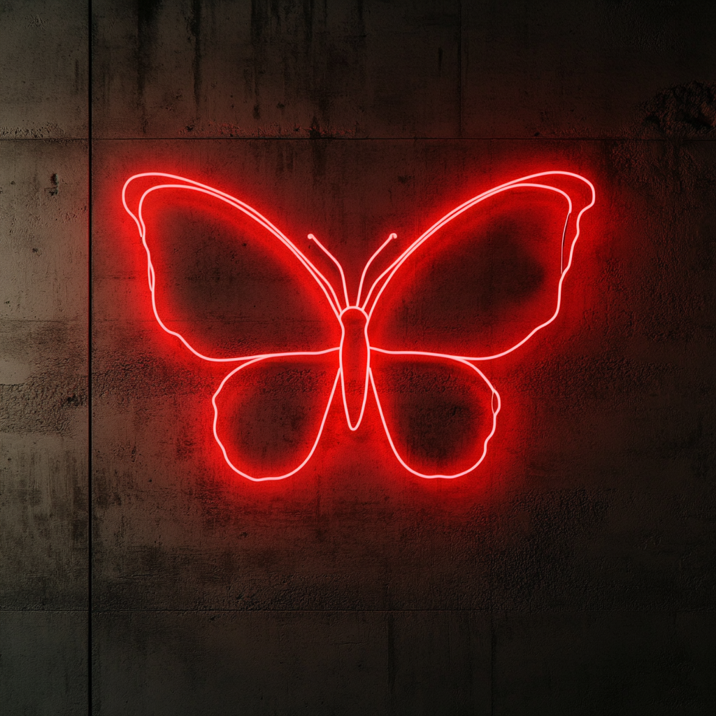 Butterfly Wings - Red Neon Sign, 24 Inches
