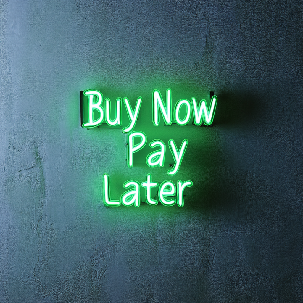 "Buy Now Pay Later" - Green Neon Sign, 24 Inches