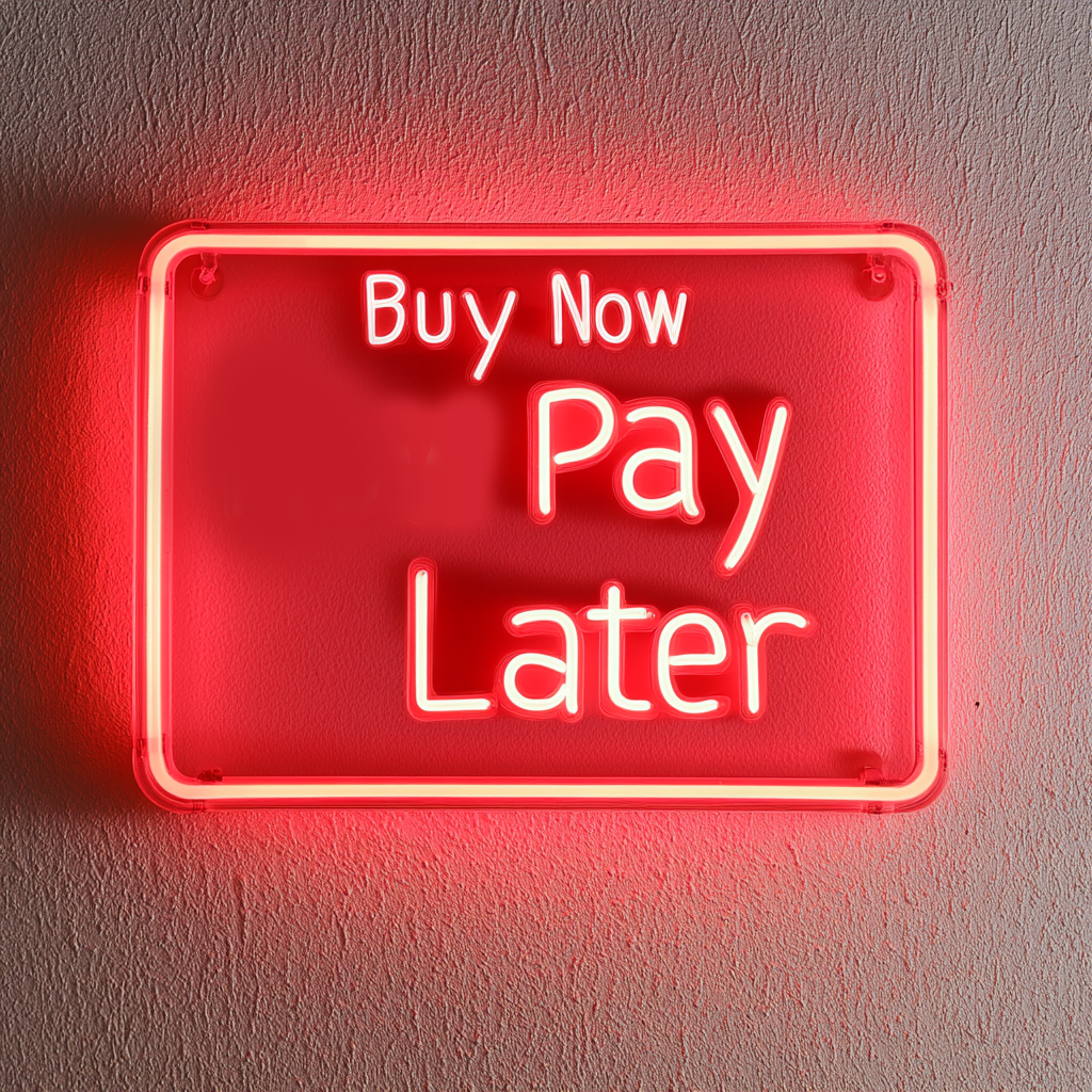 "Buy Now Pay Later" - Red Neon Sign, 24 Inches