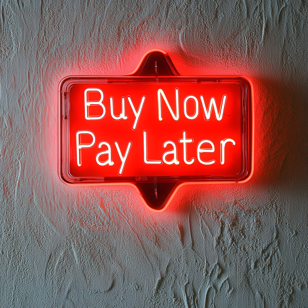 "Buy Now Pay Later" - Red Neon Sign, 24 Inches