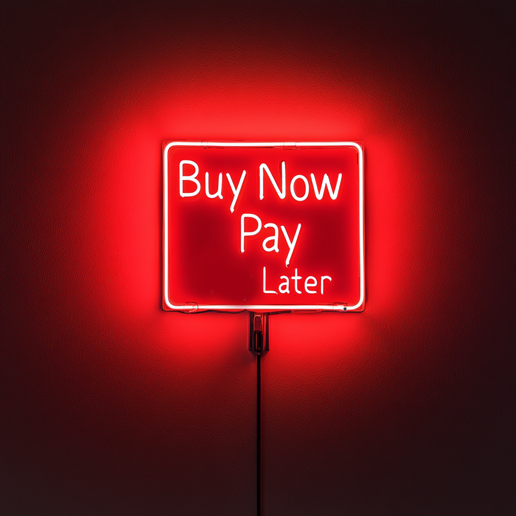 "Buy Now Pay Later" - Red Neon Sign, 24 Inches