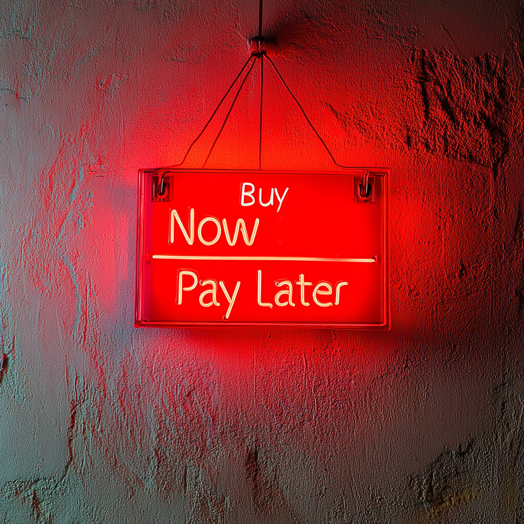 "Buy Now Pay Later" - Red Neon Sign, 24 Inches