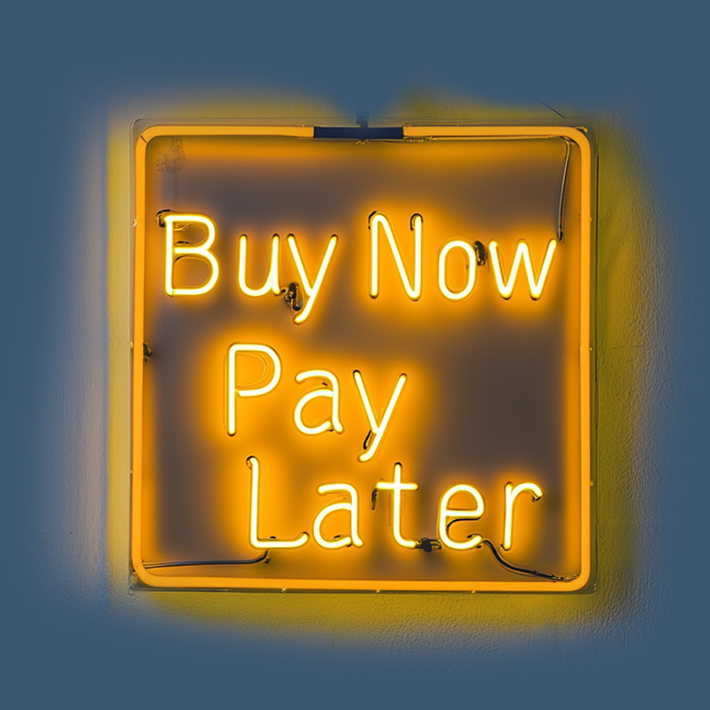 "Buy Now Pay Later" - Yellow Neon Sign, 24 Inches