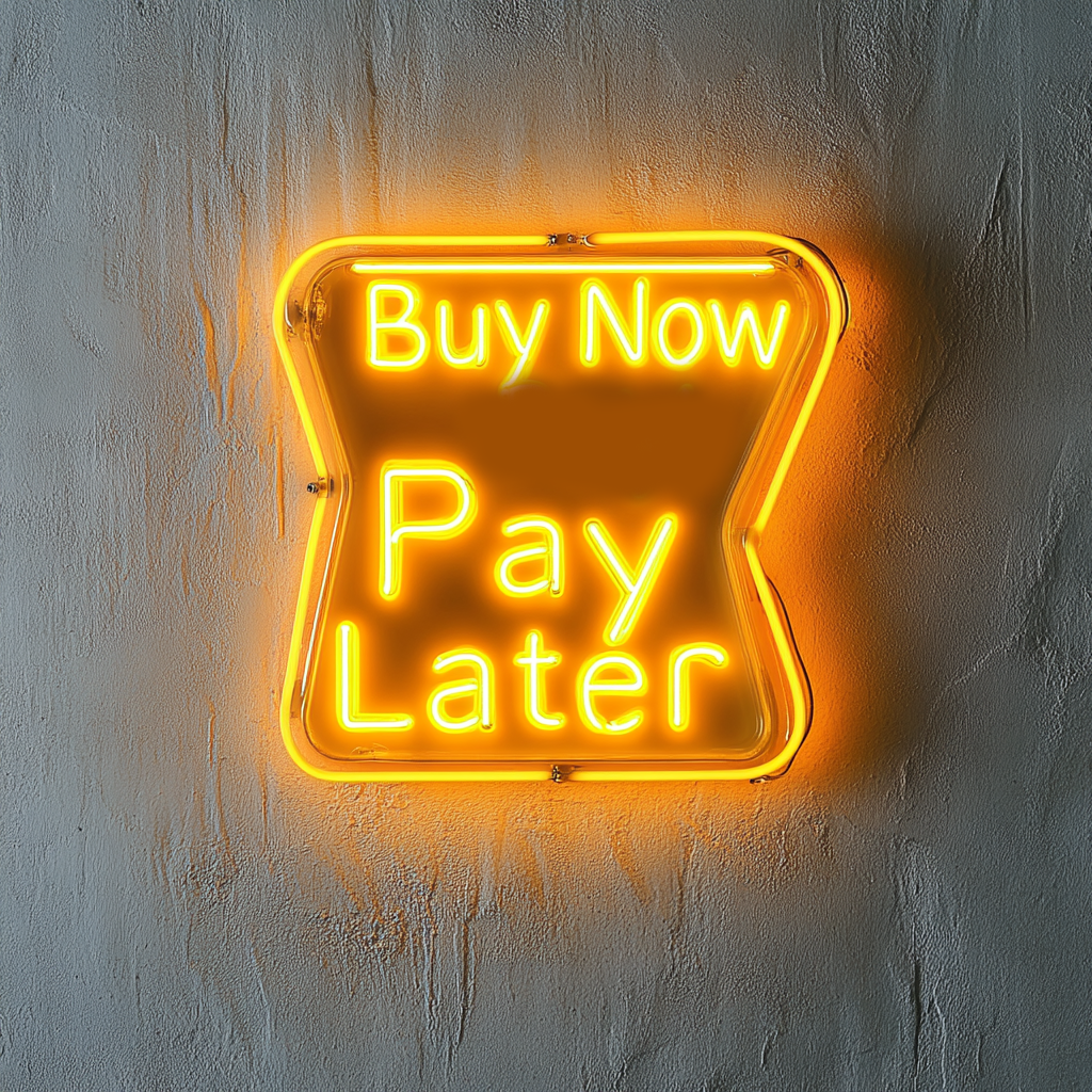 "Buy Now Pay Later" - Yellow Neon Sign, 24 Inches