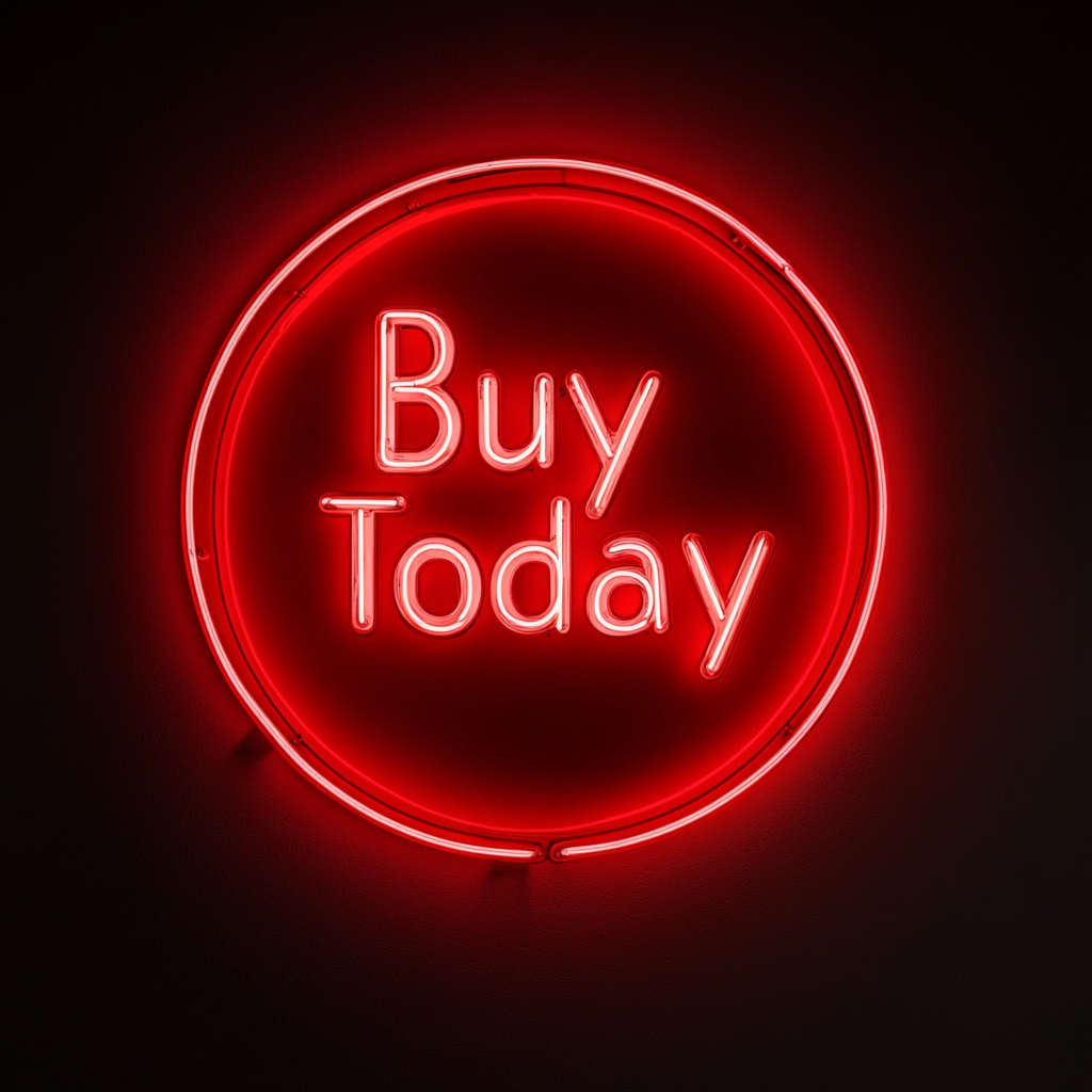 "Buy Today" - Red Neon Sign, 18 Inches