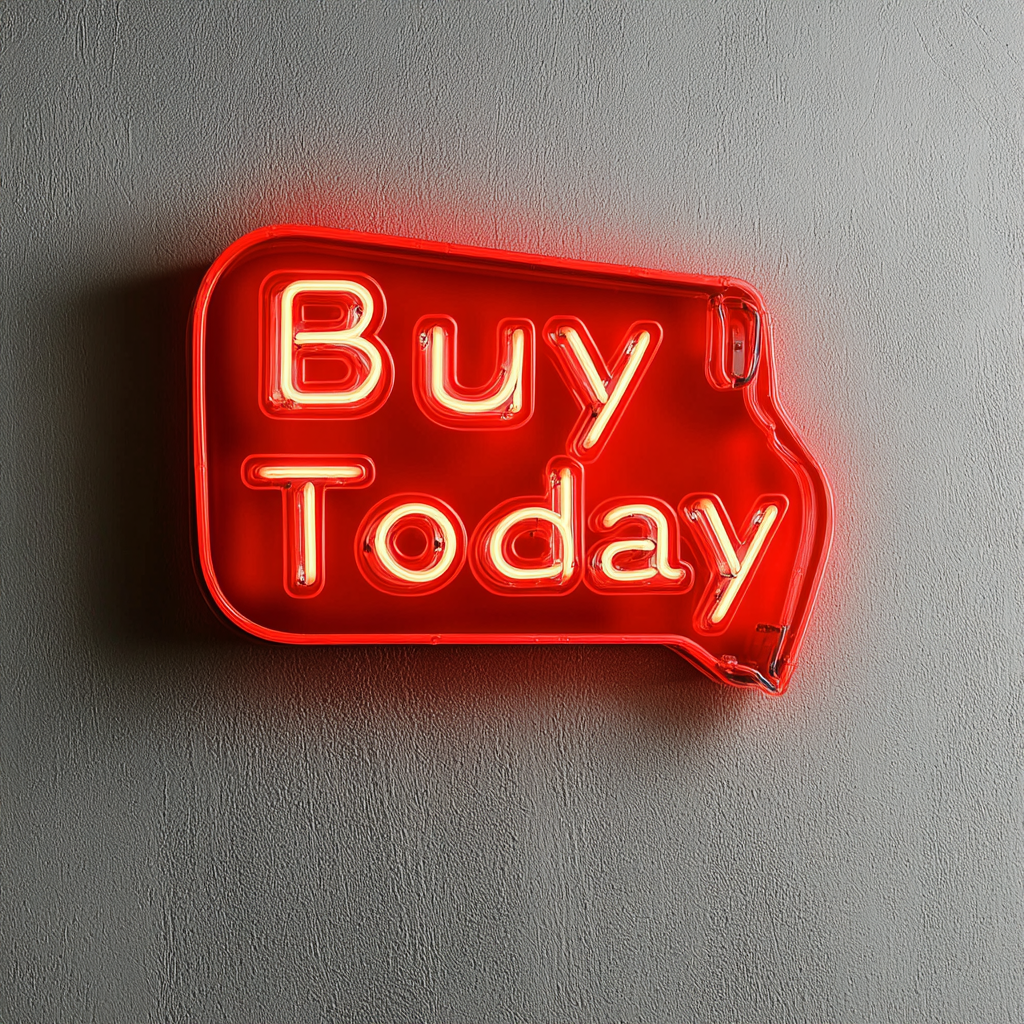 "Buy Today" - Red Neon Sign, 18 Inches
