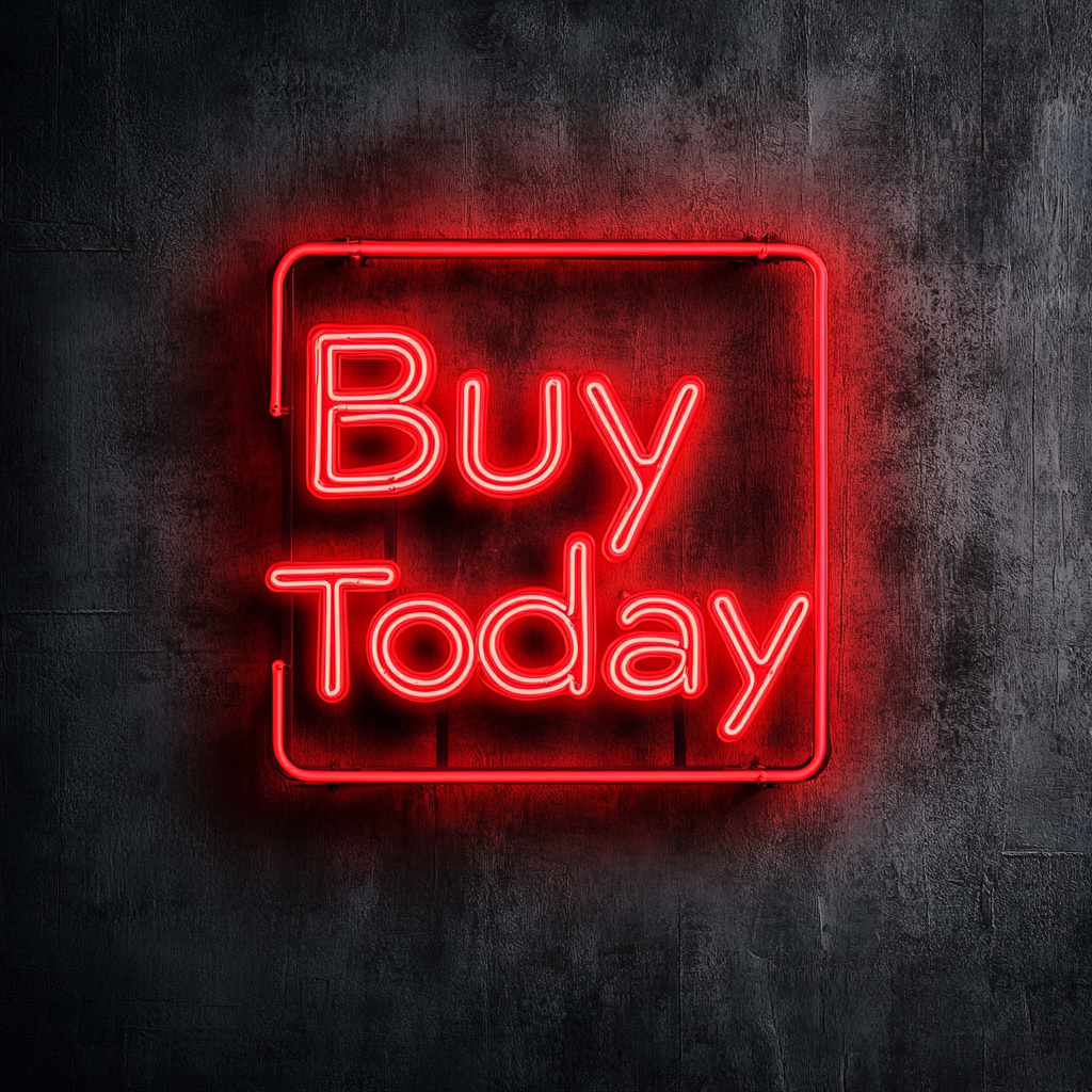 "Buy Today" - Red Neon Sign, 18 Inches