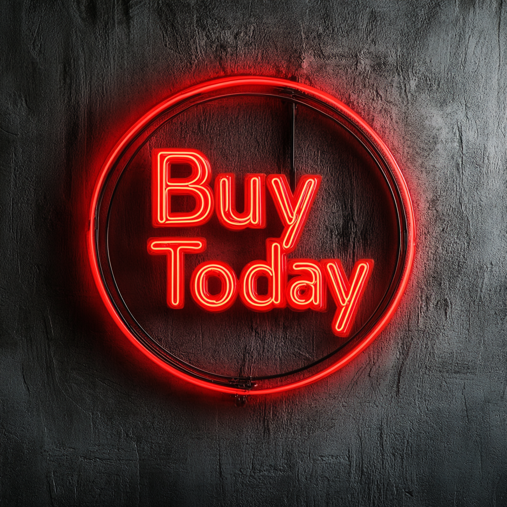 "Buy Today" - Red Neon Sign, 18 Inches