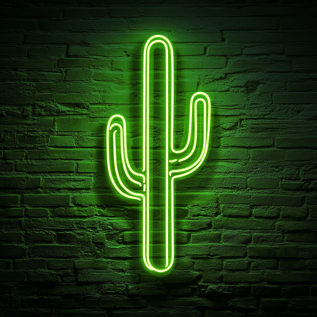 Cactus - Green Neon Sign, 18 Inches