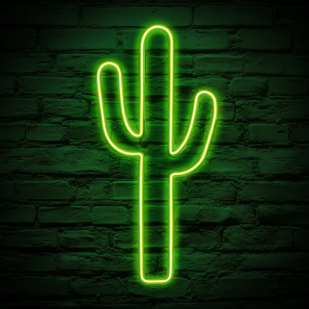 Cactus - Green Neon Sign, 18 Inches