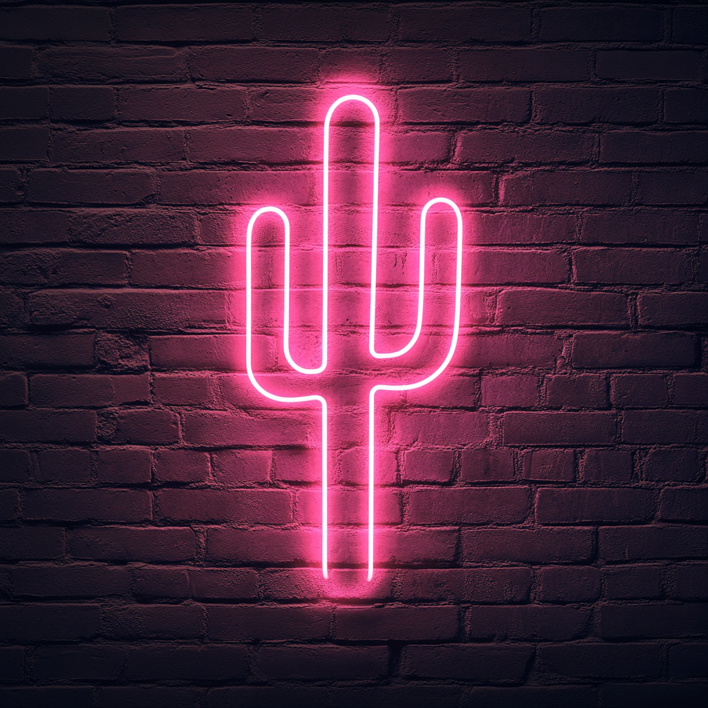Cactus - Pink Neon Sign, 18 Inches