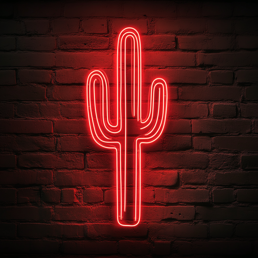 Cactus - Red Neon Sign, 18 Inches
