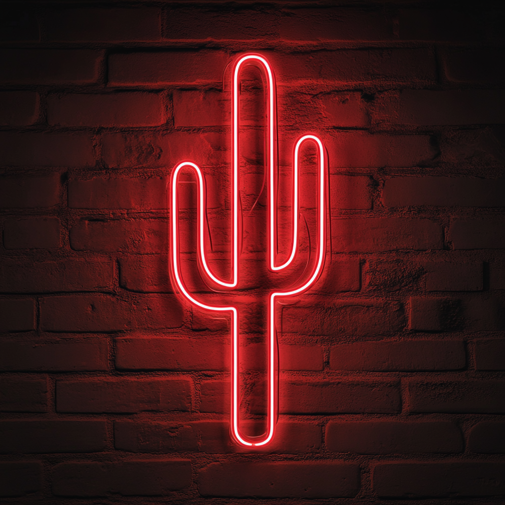 Cactus - Red Neon Sign, 18 Inches