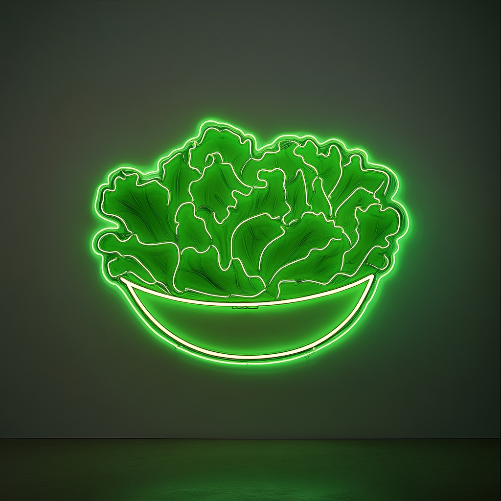 Caesar Salad - Green Neon Sign, 18 Inches