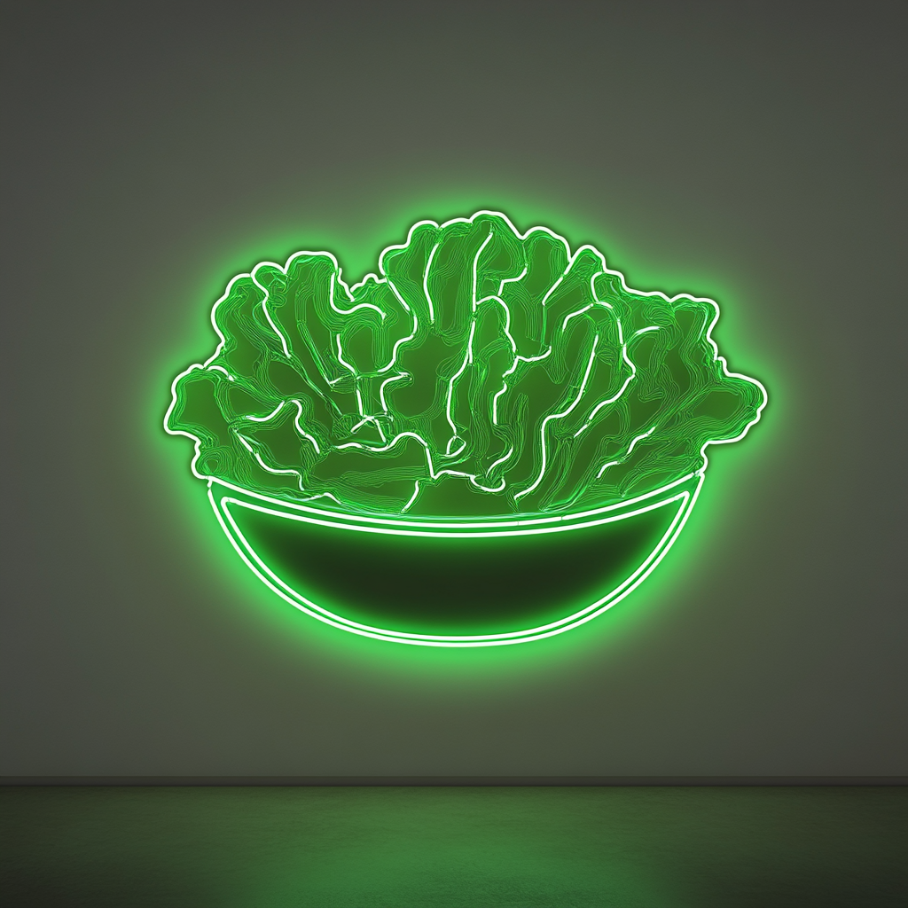 Caesar Salad - Green Neon Sign, 24 Inches