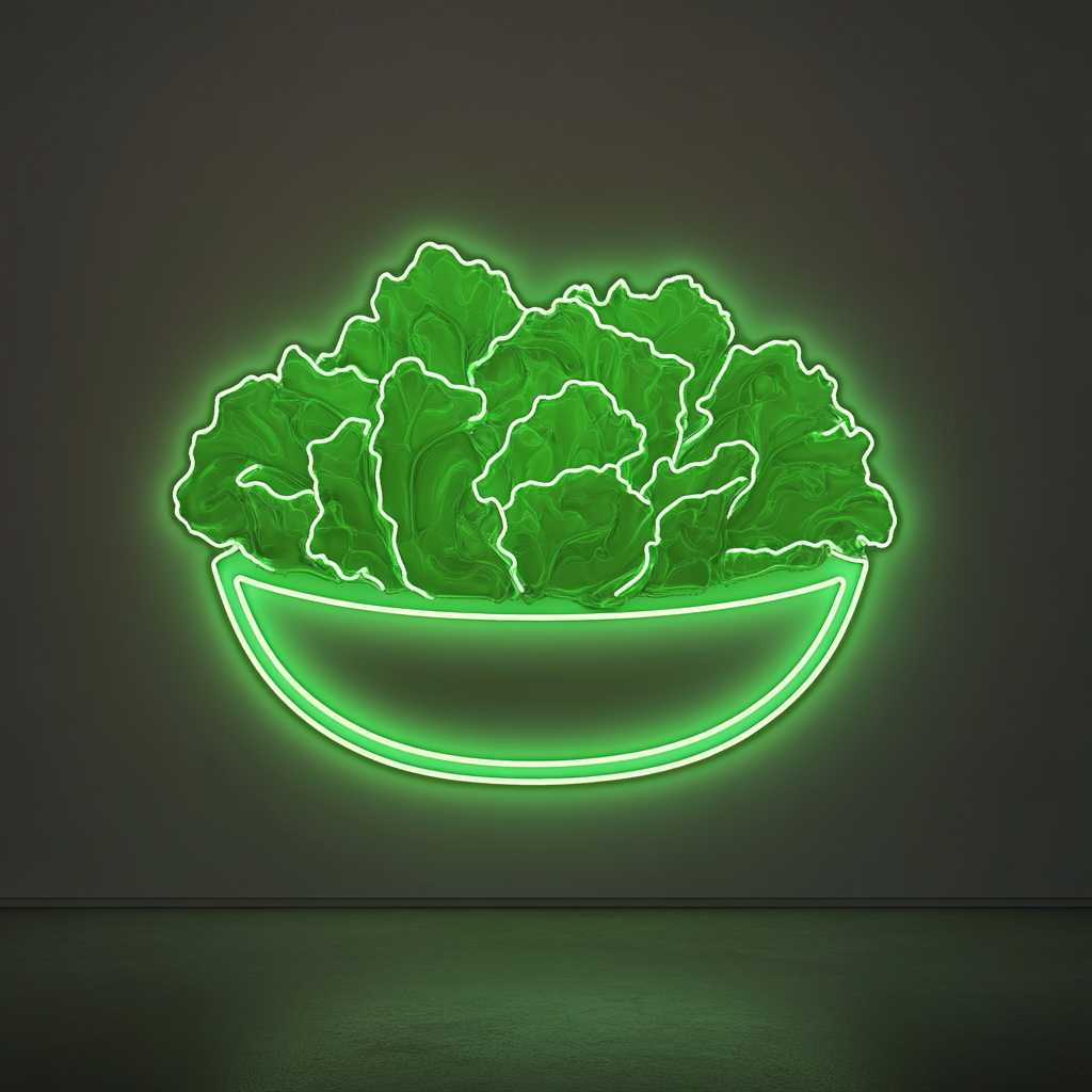 Caesar Salad - Green Neon Sign, 24 Inches