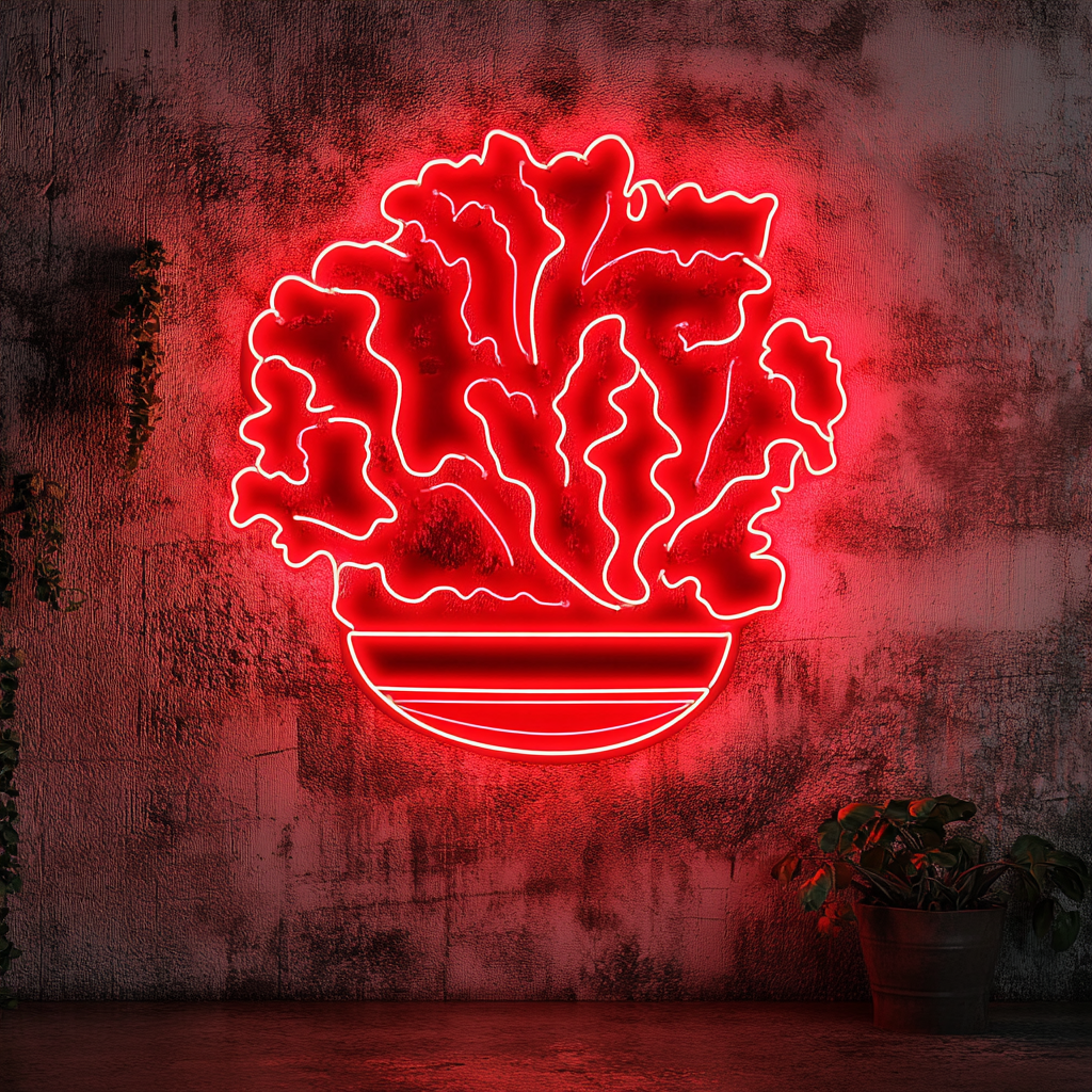Caesar Salad - Red Neon Sign, 18 Inches
