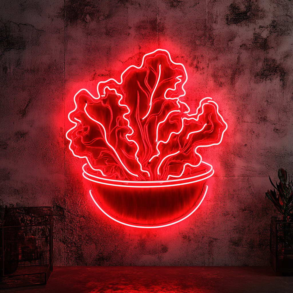 Caesar Salad - Red Neon Sign, 18 Inches