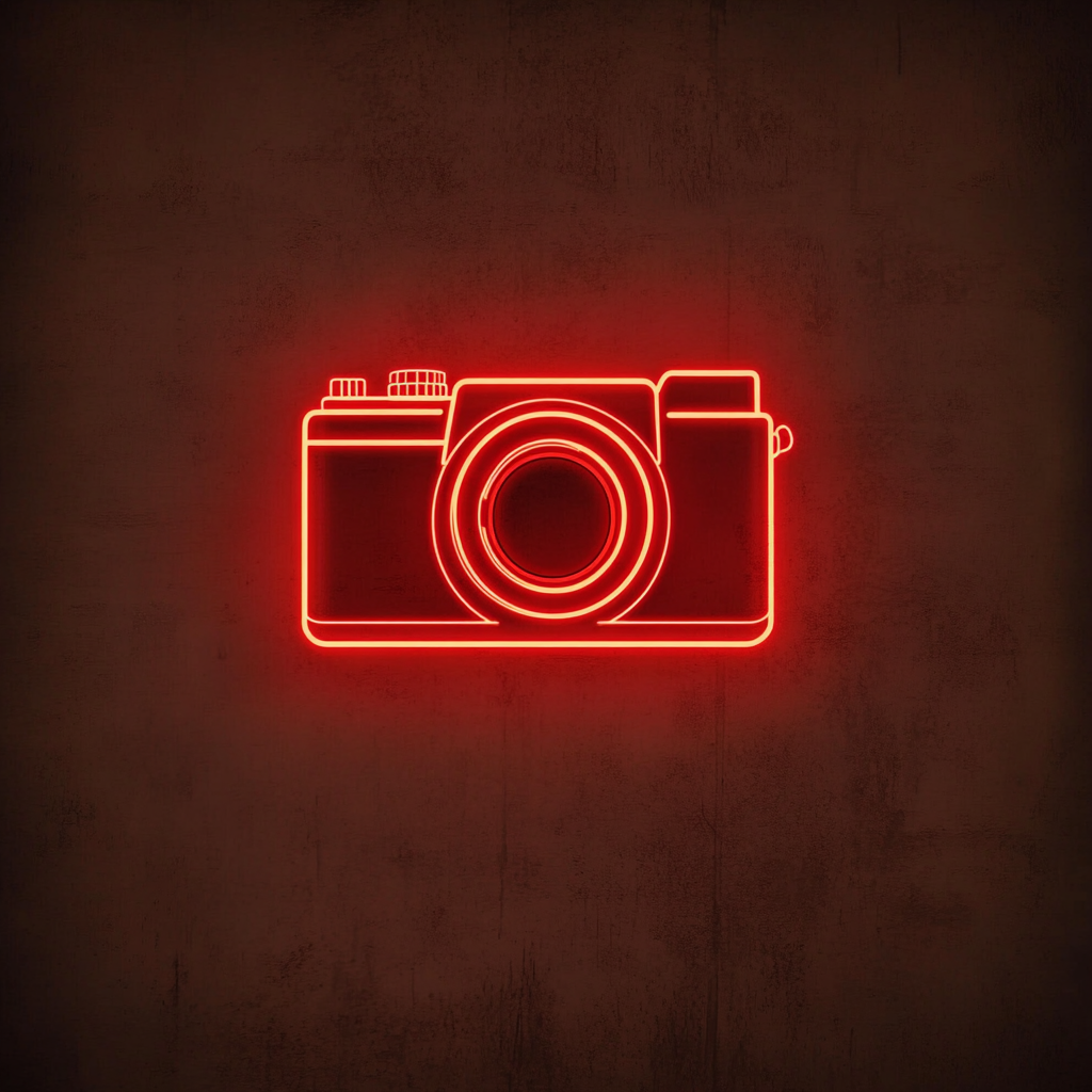 Camera - Red Neon Sign, 18 Inches