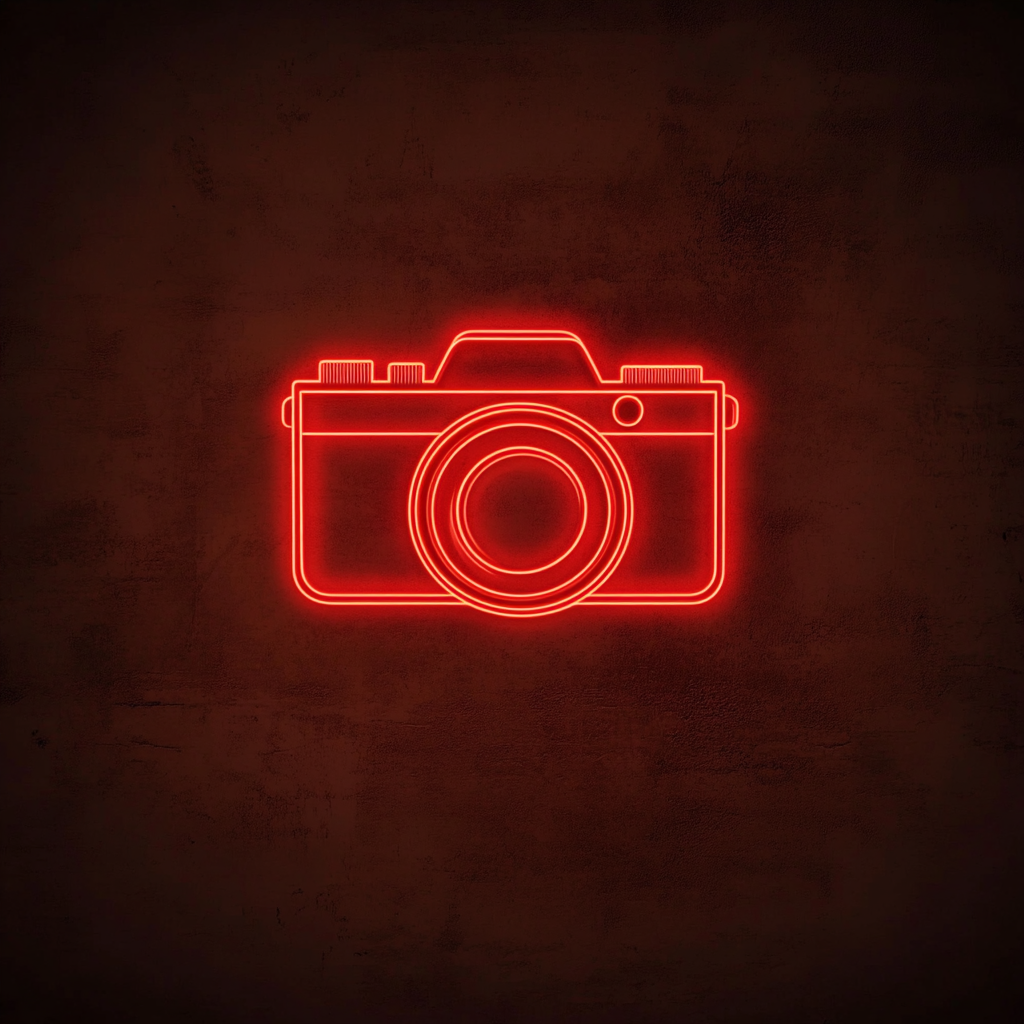 Camera - Red Neon Sign, 18 Inches