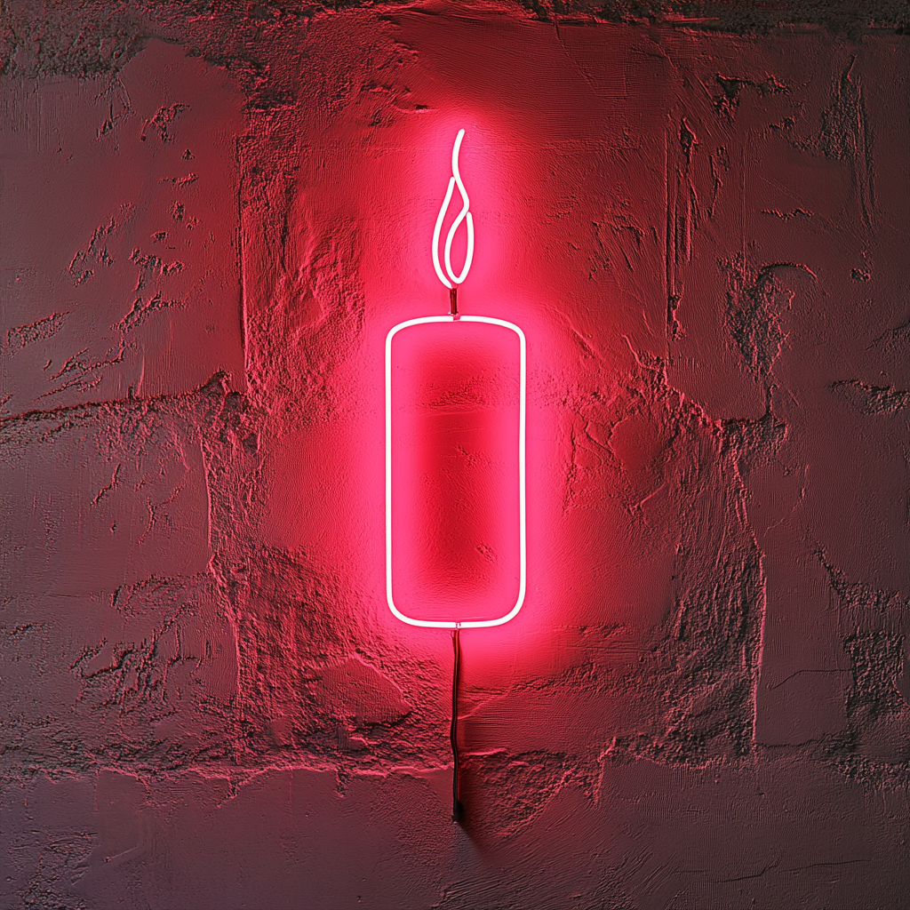 Candle - Pink Neon Sign, 24 Inches