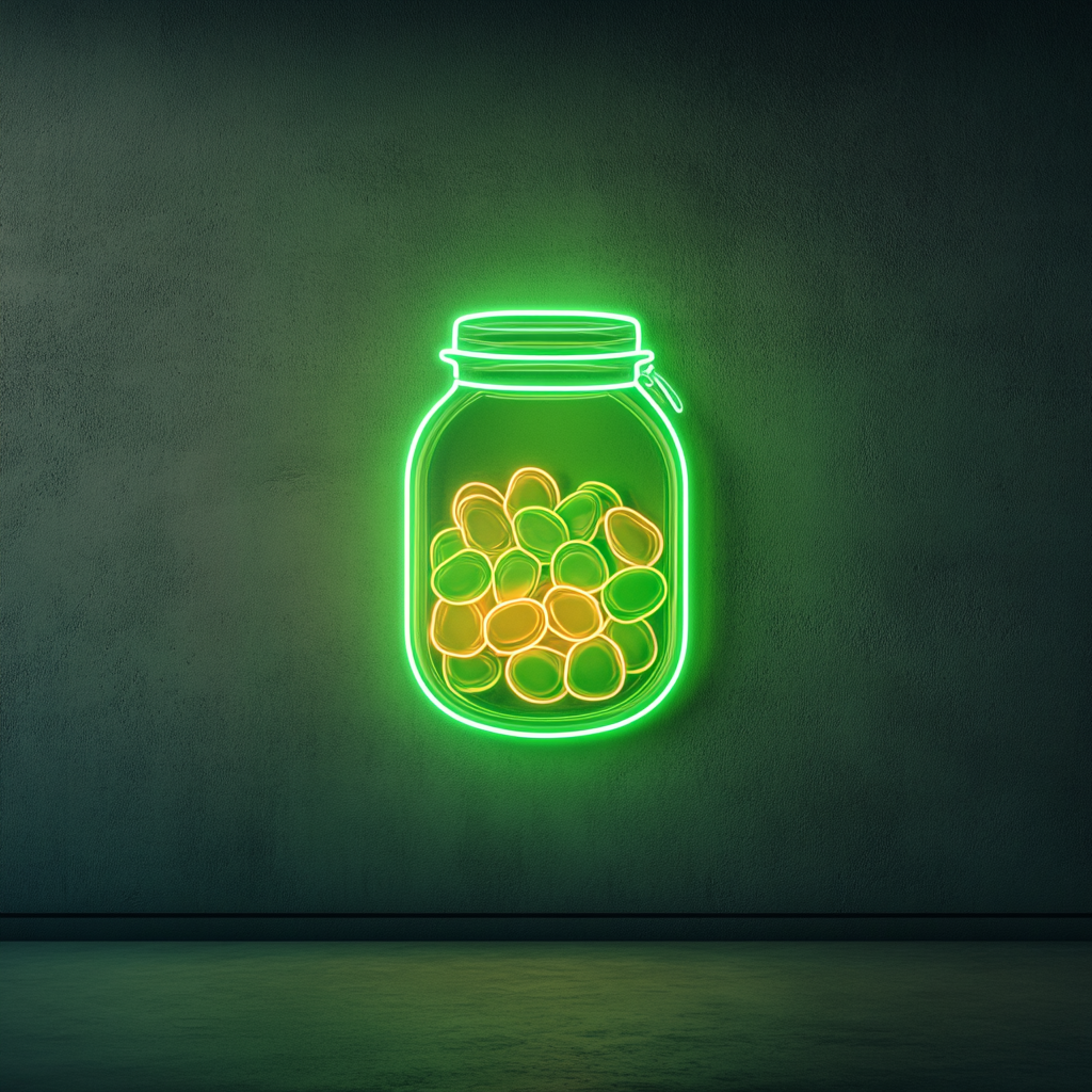 Candy Jar - Green Neon Sign, 18 Inches