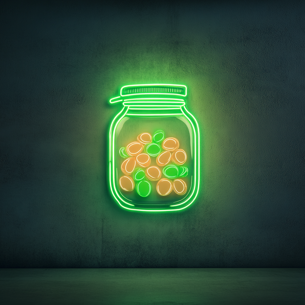 Candy Jar - Green Neon Sign, 18 Inches
