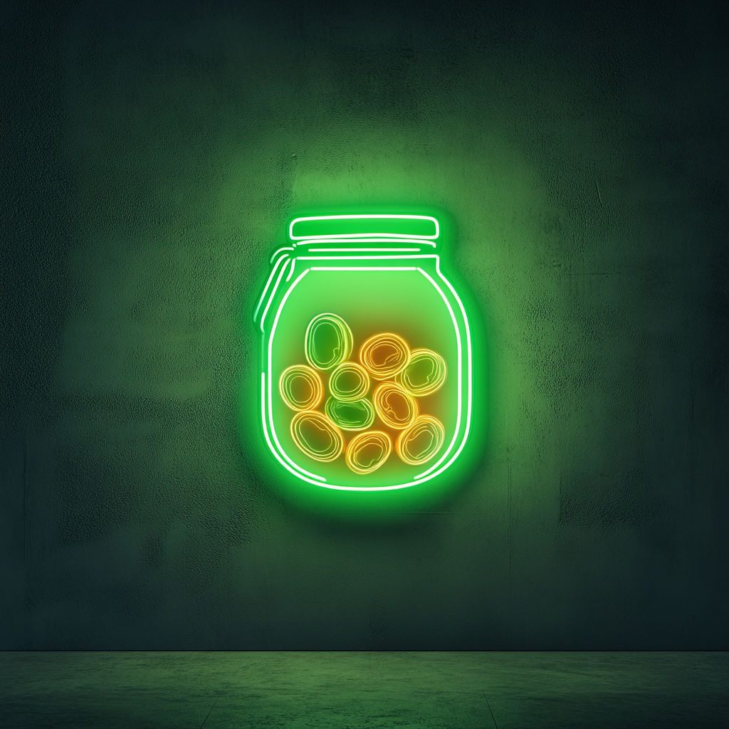 Candy Jar - Green Neon Sign, 18 Inches