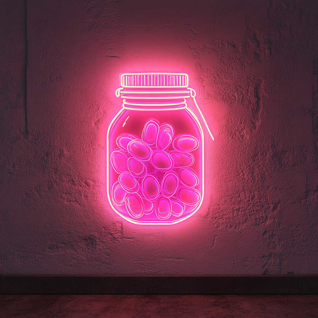 Candy Jar - Pink Neon Sign, 18 Inches