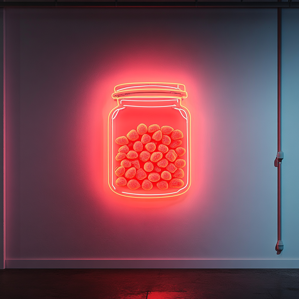 Candy Jar - Red Neon Sign, 18 Inches