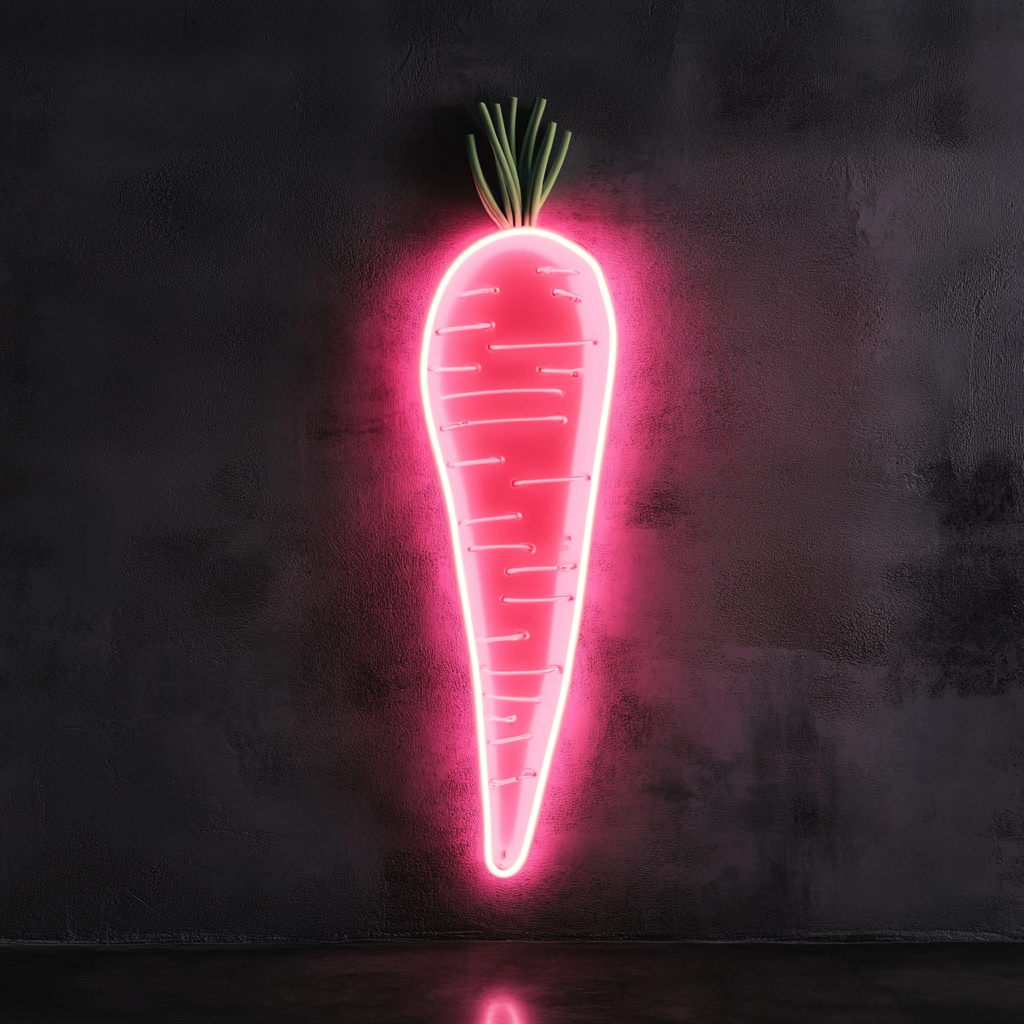 Carrot - Pink Neon Sign, 18 Inches