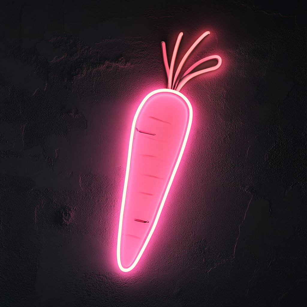 Carrot - Pink Neon Sign, 18 Inches