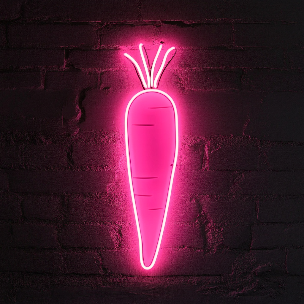 Carrot - Pink Neon Sign, 18 Inches
