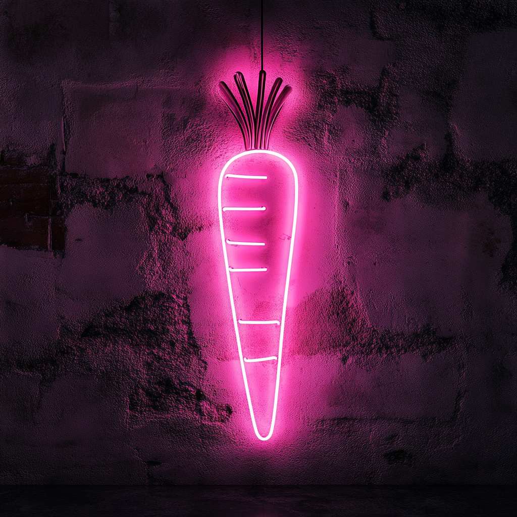 Carrot - Pink Neon Sign, 18 Inches
