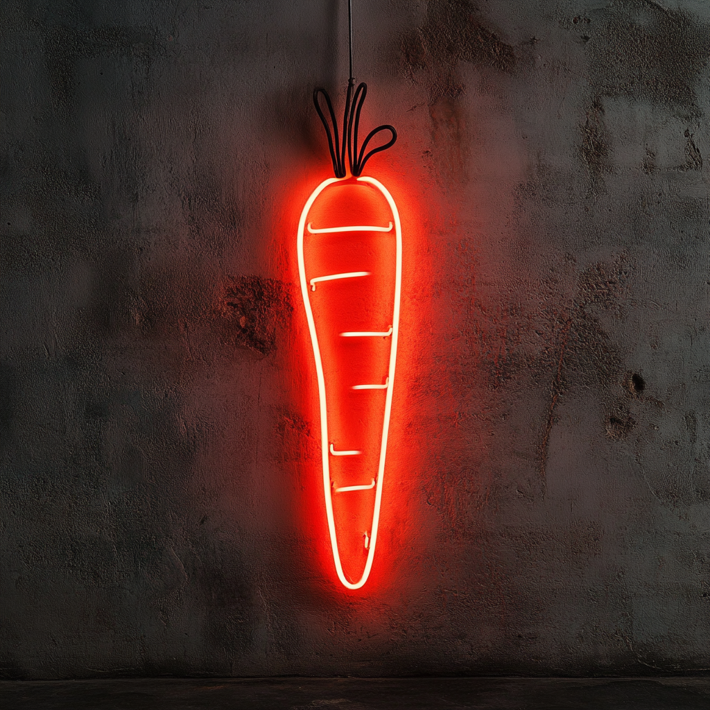 Carrot - Red Neon Sign, 24 Inches