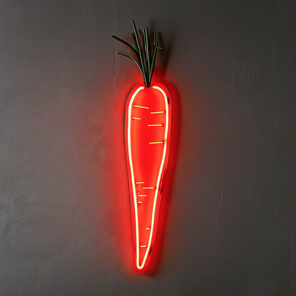 Carrot - Red Neon Sign, 18 Inches