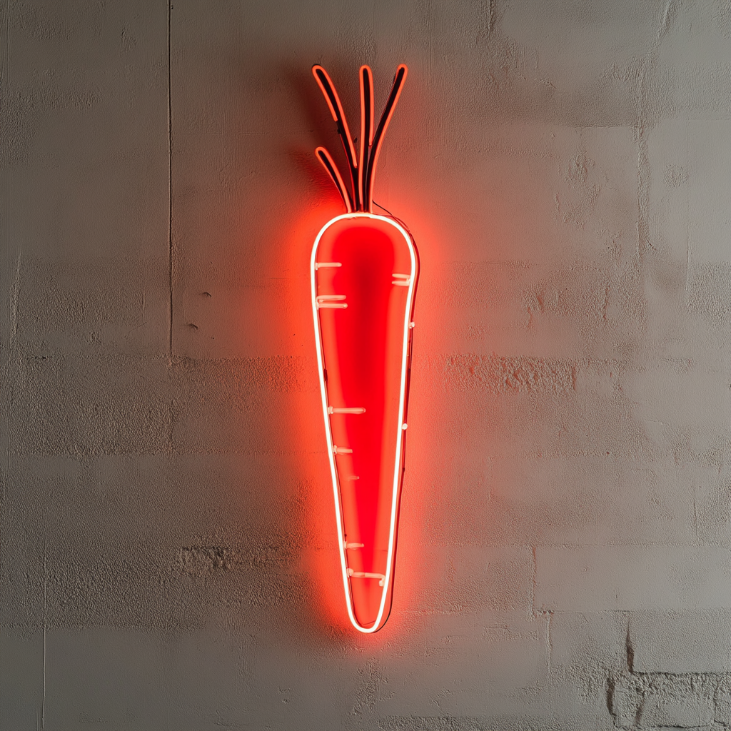 Carrot - Red Neon Sign, 24 Inches