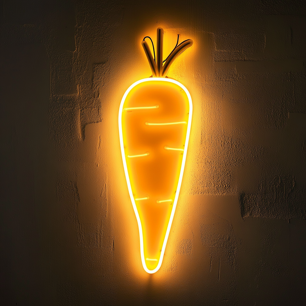 Carrot - Yellow Neon Sign, 18 Inches