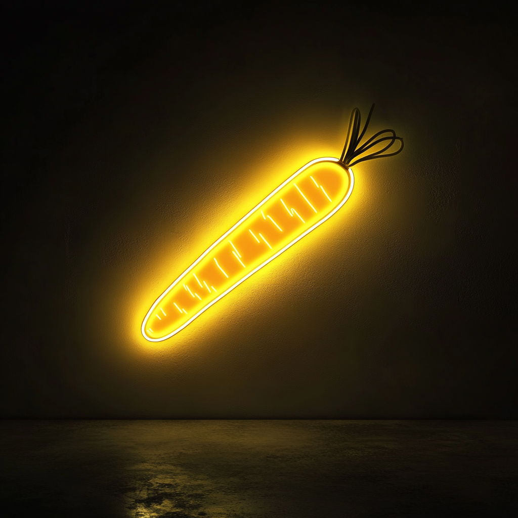 Carrot - Yellow Neon Sign, 18 Inches
