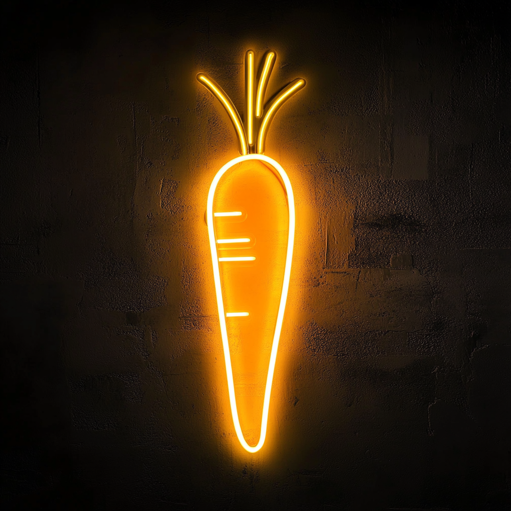 Carrot - Yellow Neon Sign, 18 Inches