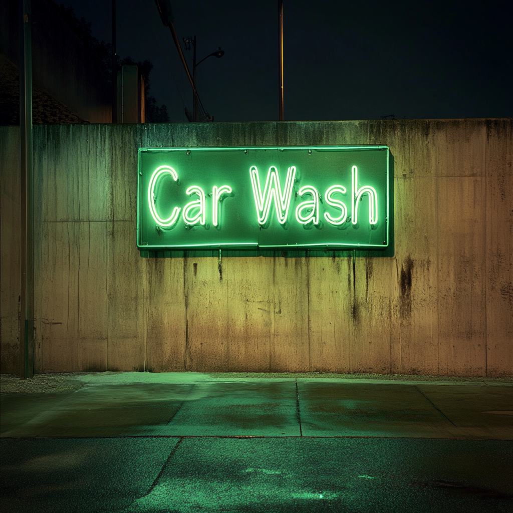 Carwash - Green Neon Sign, 24 Inches