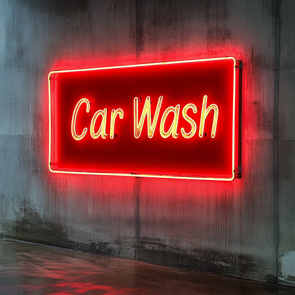 Carwash - Red Neon Sign, 24 Inches