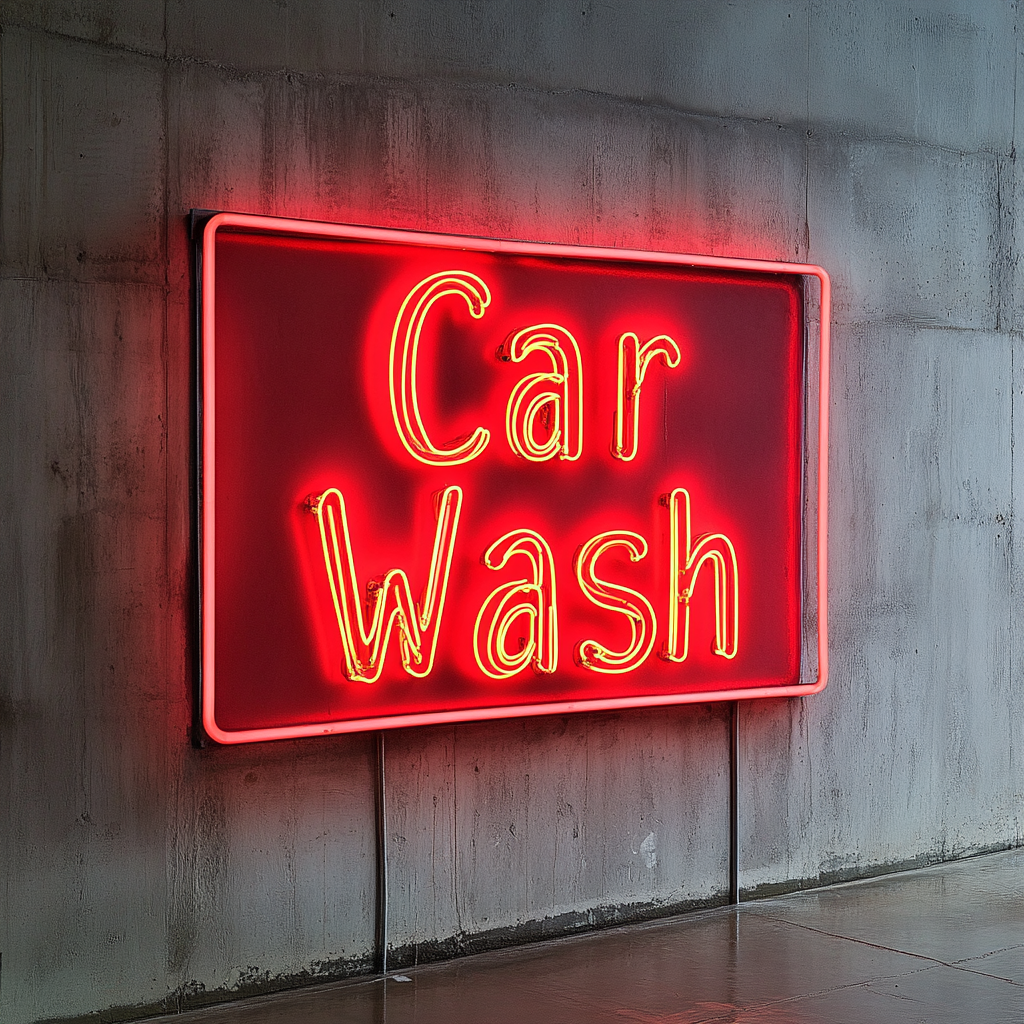 Carwash - Red Neon Sign, 18 Inches