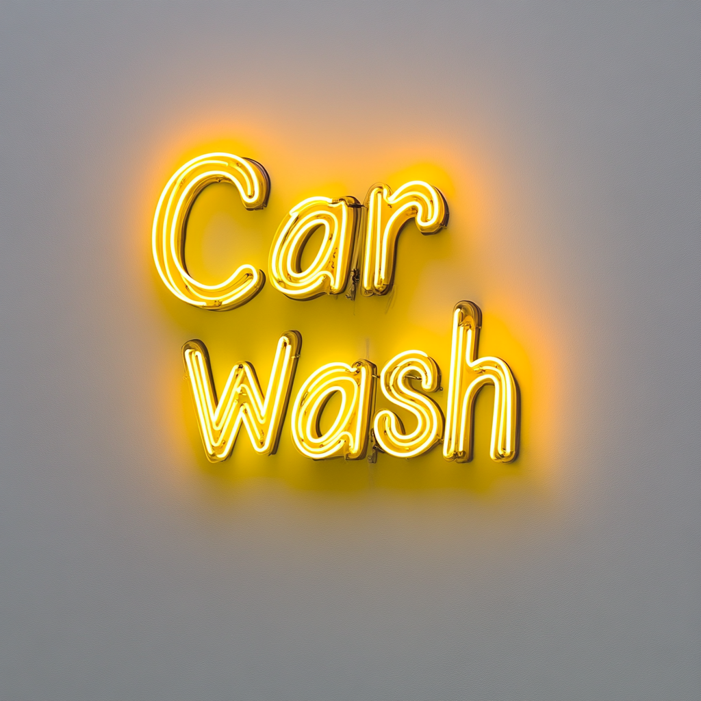 Carwash - Yellow Neon Sign, 18 Inches