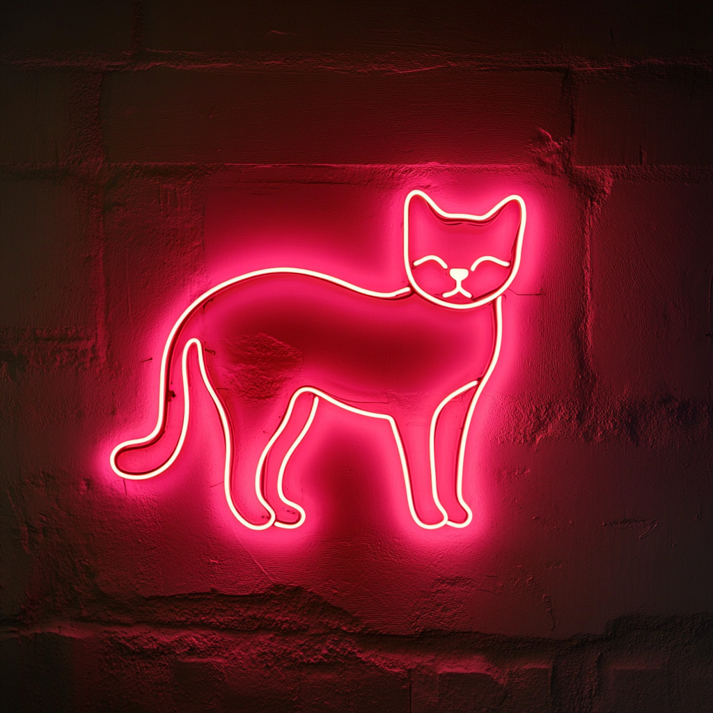 Cat - Pink Neon Sign, 24 Inches